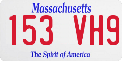 MA license plate 153VH9