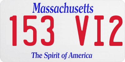 MA license plate 153VI2