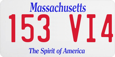 MA license plate 153VI4