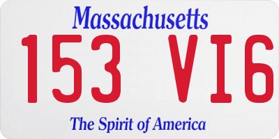 MA license plate 153VI6