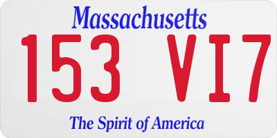 MA license plate 153VI7