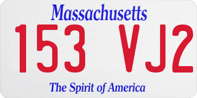 MA license plate 153VJ2