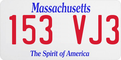 MA license plate 153VJ3