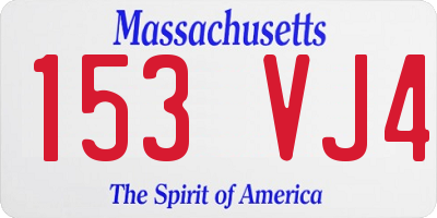 MA license plate 153VJ4
