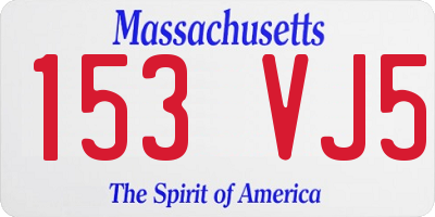 MA license plate 153VJ5