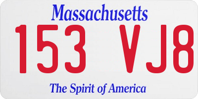 MA license plate 153VJ8