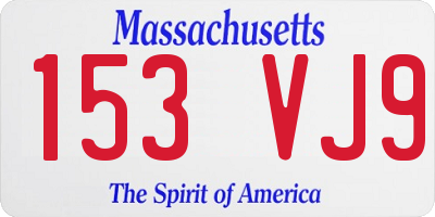 MA license plate 153VJ9