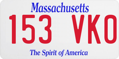 MA license plate 153VK0