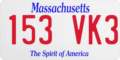 MA license plate 153VK3