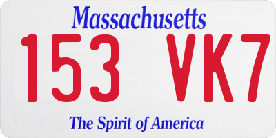 MA license plate 153VK7