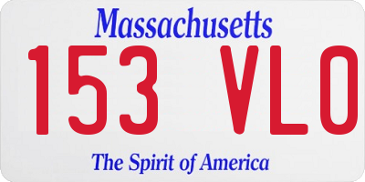 MA license plate 153VL0