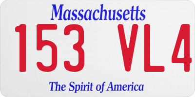 MA license plate 153VL4