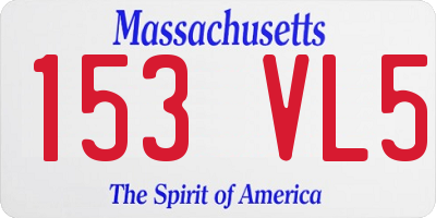 MA license plate 153VL5
