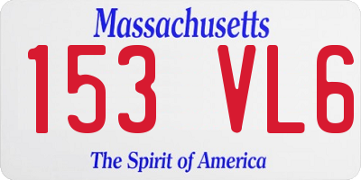 MA license plate 153VL6