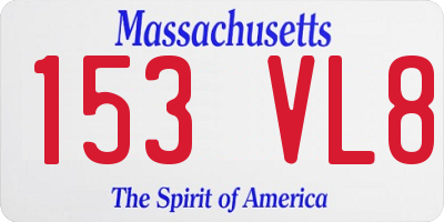 MA license plate 153VL8
