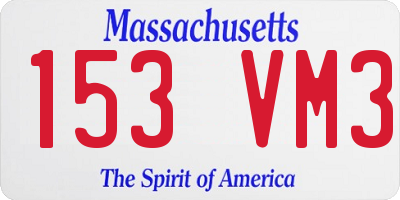 MA license plate 153VM3