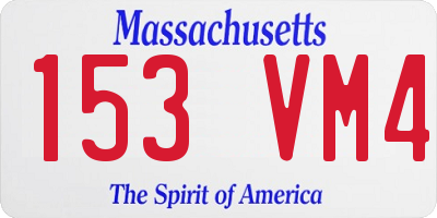 MA license plate 153VM4