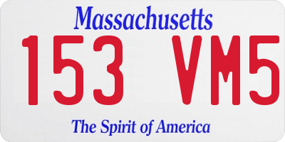 MA license plate 153VM5