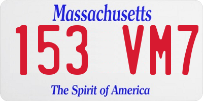 MA license plate 153VM7