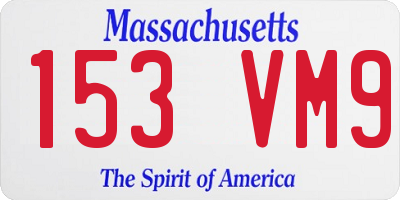 MA license plate 153VM9