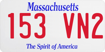 MA license plate 153VN2