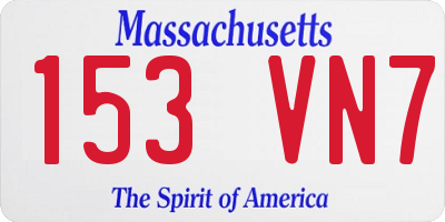MA license plate 153VN7