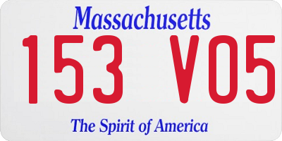 MA license plate 153VO5
