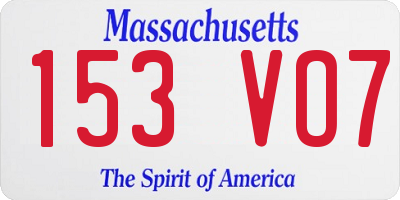 MA license plate 153VO7