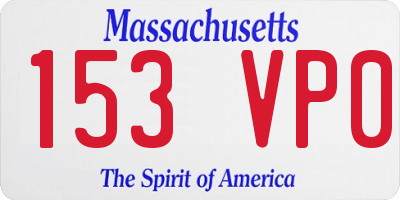 MA license plate 153VP0