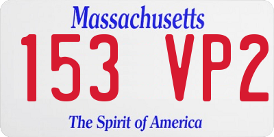 MA license plate 153VP2