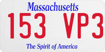 MA license plate 153VP3