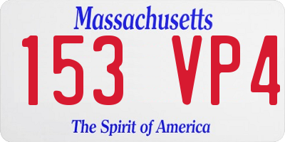 MA license plate 153VP4