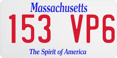 MA license plate 153VP6