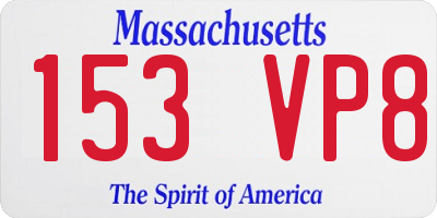 MA license plate 153VP8