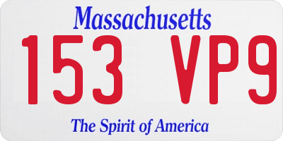 MA license plate 153VP9