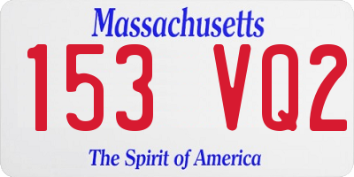 MA license plate 153VQ2