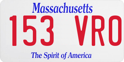 MA license plate 153VR0