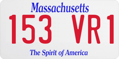 MA license plate 153VR1