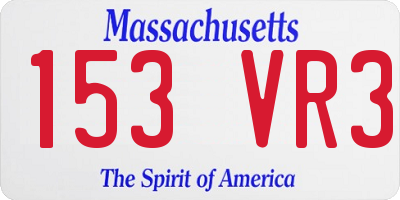 MA license plate 153VR3