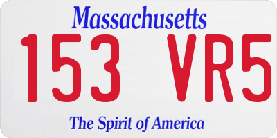 MA license plate 153VR5
