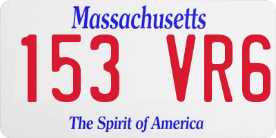 MA license plate 153VR6