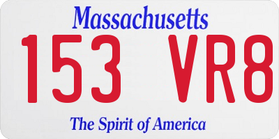 MA license plate 153VR8