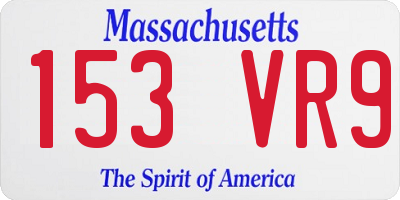 MA license plate 153VR9