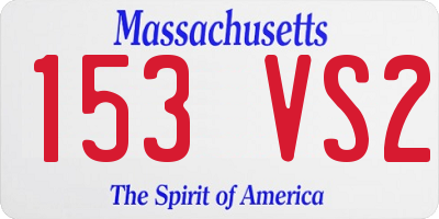 MA license plate 153VS2