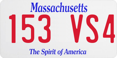 MA license plate 153VS4