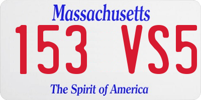 MA license plate 153VS5
