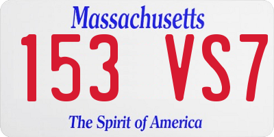 MA license plate 153VS7