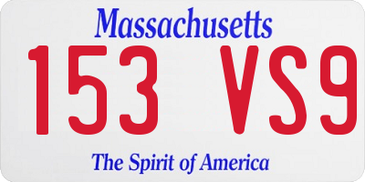 MA license plate 153VS9