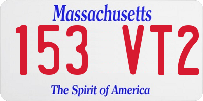 MA license plate 153VT2