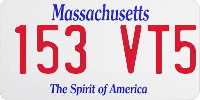 MA license plate 153VT5